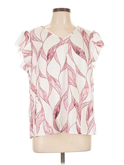 Pre-owned Shein Curve Short Sleeve Blouse In Pink