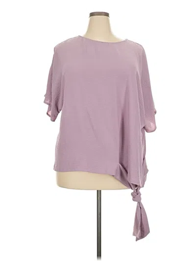 Pre-owned Shein Curve Short Sleeve Blouse In Purple