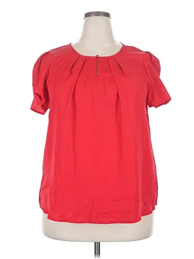 Pre-owned Shein Curve Short Sleeve Blouse In Red
