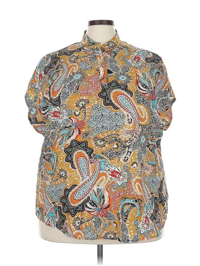 Pre-owned Shein Curve Short Sleeve Blouse In Silver