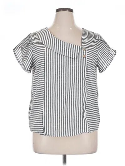 Pre-owned Shein Curve Short Sleeve Blouse In Silver