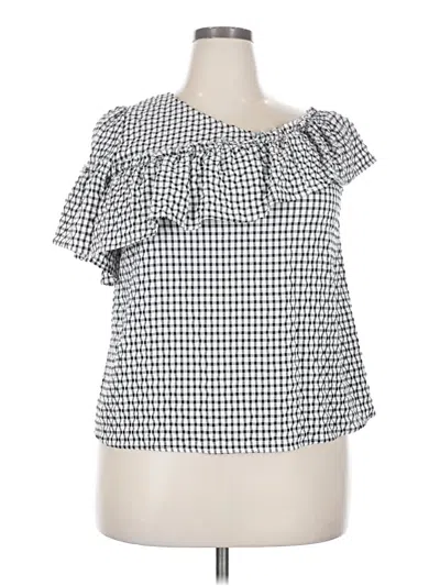 Pre-owned Shein Curve Short Sleeve Blouse In Silver