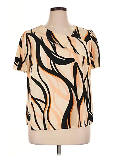 Pre-owned Shein Curve Short Sleeve Blouse In Tan