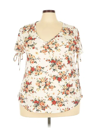 Pre-owned Shein Curve Short Sleeve Blouse In White