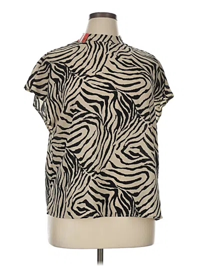 Pre-owned Shein Curve Short Sleeve Blouse In White