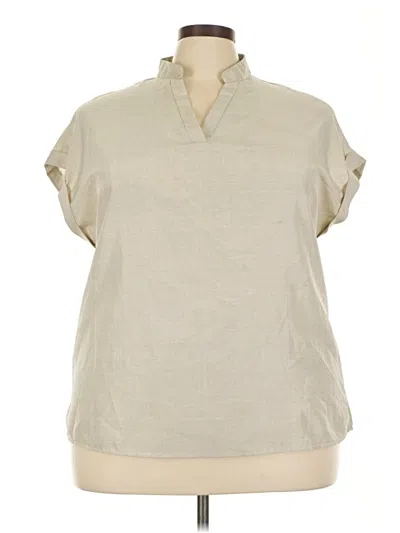Pre-owned Shein Curve Short Sleeve Blouse In White