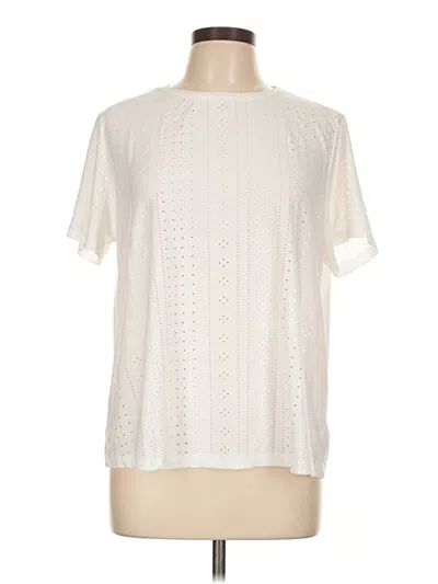 Pre-owned Shein Curve Short Sleeve Blouse In White