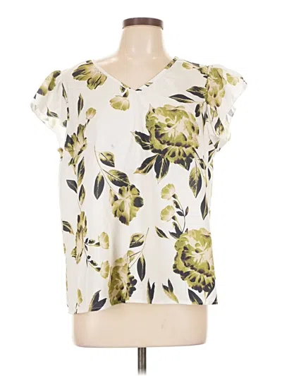 Pre-owned Shein Curve Short Sleeve Blouse In White