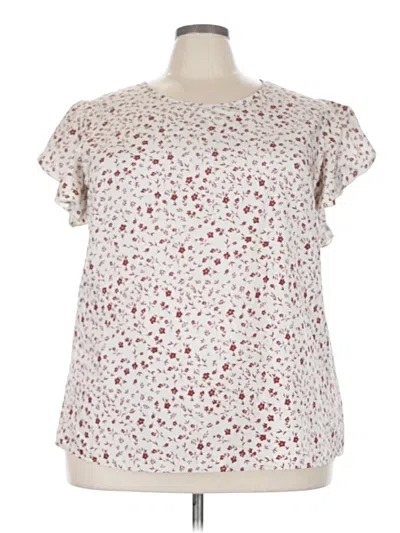 Pre-owned Shein Curve Short Sleeve Blouse In White