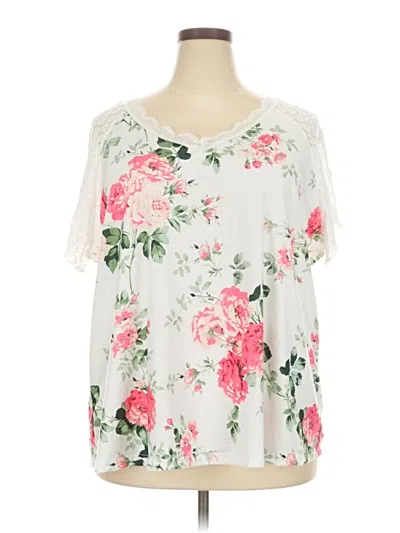 Pre-owned Shein Curve Short Sleeve Blouse In White