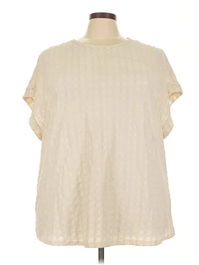 Pre-owned Shein Curve Short Sleeve Blouse In White