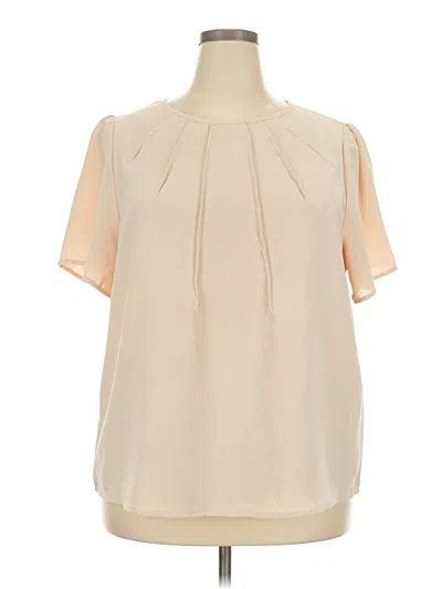 Pre-owned Shein Curve Short Sleeve Blouse In White