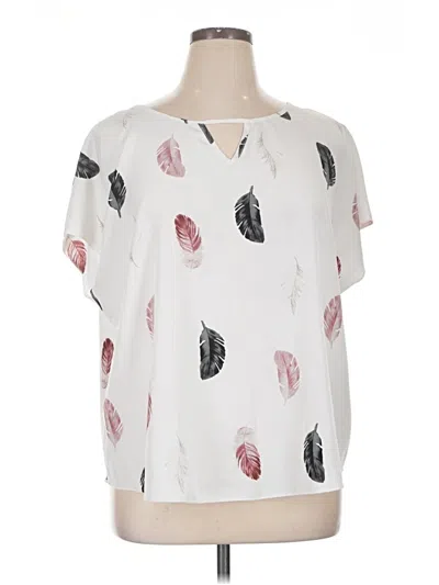 Pre-owned Shein Curve Short Sleeve Blouse In White
