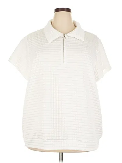 Pre-owned Shein Curve Short Sleeve Polo Shirt In Ivory