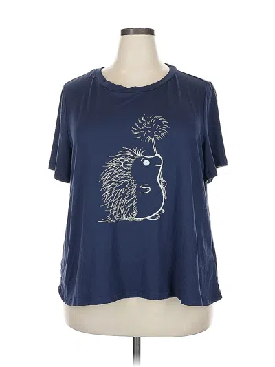 Pre-owned Shein Curve Short Sleeve T-shirt In Blue