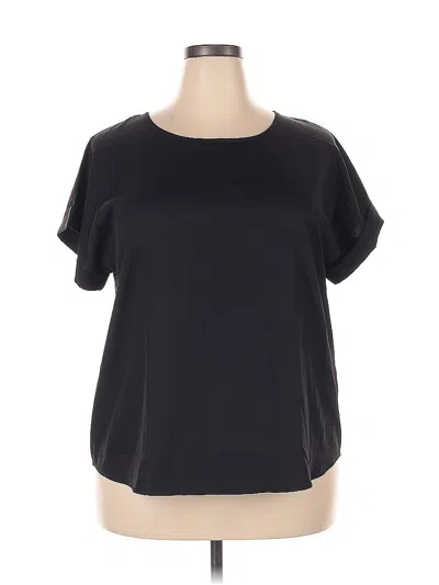 Pre-owned Shein Curve Short Sleeve Top Black Boatneck Tops