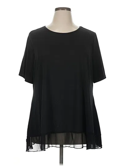 Pre-owned Shein Curve Short Sleeve Top Black Crew Neck Tops