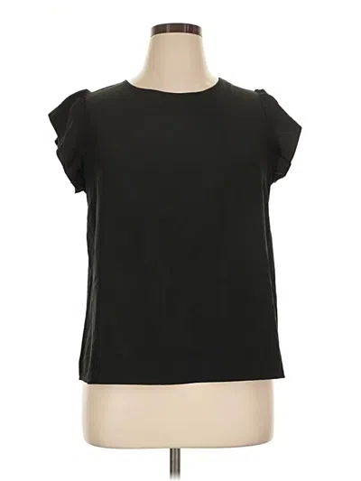 Pre-owned Shein Curve Short Sleeve Top Black Crew Neck Tops