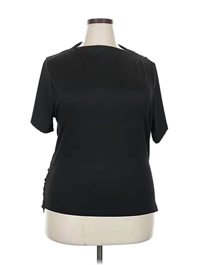 Pre-owned Shein Curve Short Sleeve Top Black Keyhole Neckline Tops