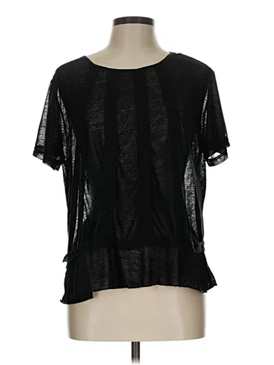 Pre-owned Shein Curve Short Sleeve Top Black Keyhole Neckline Tops