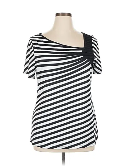 Pre-owned Shein Curve Short Sleeve Top Black One Shoulder Neckline Tops