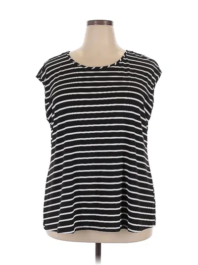 Pre-owned Shein Curve Short Sleeve Top Black Scoop Neck Tops