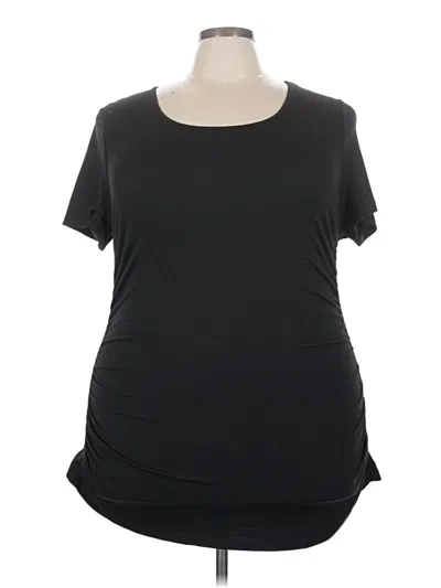 Pre-owned Shein Curve Short Sleeve Top Black Scoop Neck Tops