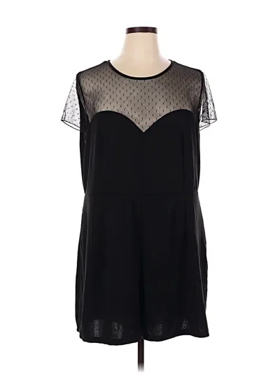 Pre-owned Shein Curve Short Sleeve Top Black Sweetheart Neckline Tops