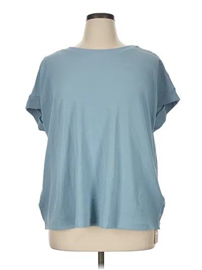 Pre-owned Shein Curve Short Sleeve Top Blue Boatneck Tops