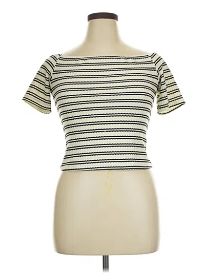 Pre-owned Shein Curve Short Sleeve Top Gold Boatneck Tops
