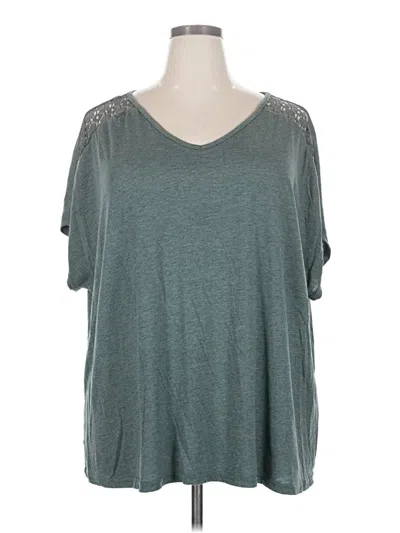 Pre-owned Shein Curve Short Sleeve Top Gray Cold Shoulder Neckline Tops