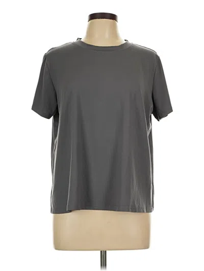Pre-owned Shein Curve Short Sleeve Top Gray Crew Neck Tops