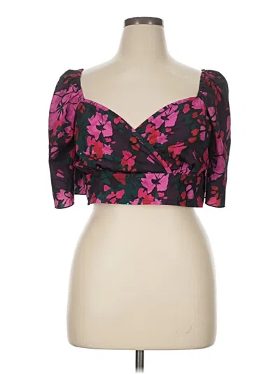 Pre-owned Shein Curve Short Sleeve Top Pink Sweetheart Neckline Tops