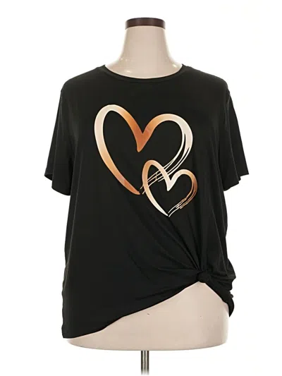 Pre-owned Shein Curve Short Sleeve T-shirt In Black