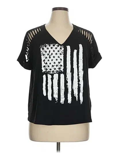 Pre-owned Shein Curve Short Sleeve T-shirt In Black