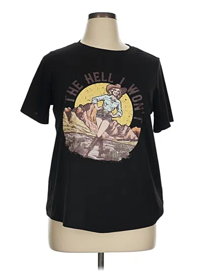 Pre-owned Shein Curve Short Sleeve T-shirt In Black