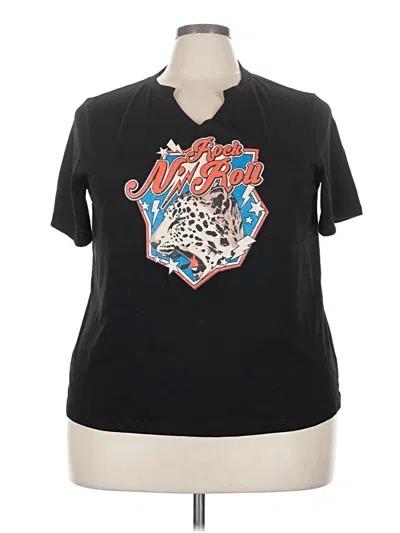 Pre-owned Shein Curve Short Sleeve T-shirt In Black