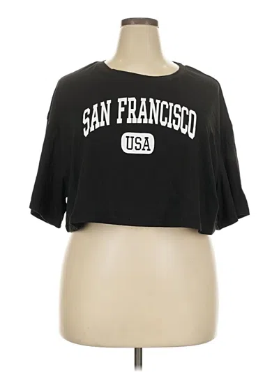 Pre-owned Shein Curve Short Sleeve T-shirt In Black