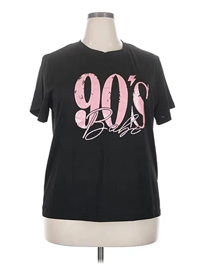 Pre-owned Shein Curve Short Sleeve T-shirt In Black