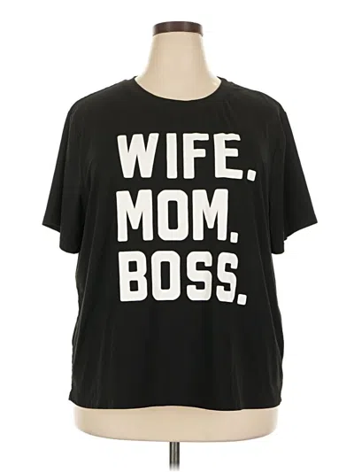 Pre-owned Shein Curve Short Sleeve T-shirt In Black