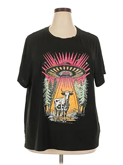 Pre-owned Shein Curve Short Sleeve T-shirt In Black