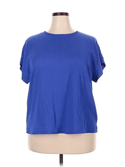 Pre-owned Shein Curve Short Sleeve T-shirt In Blue