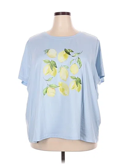 Pre-owned Shein Curve Short Sleeve T-shirt In Blue