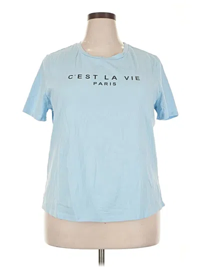 Pre-owned Shein Curve Short Sleeve T-shirt In Blue