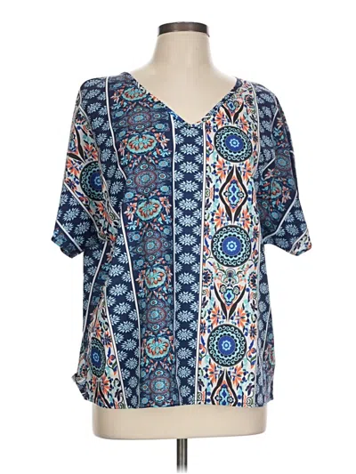 Pre-owned Shein Curve Short Sleeve T-shirt In Blue