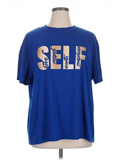 Pre-owned Shein Curve Short Sleeve T-shirt In Blue