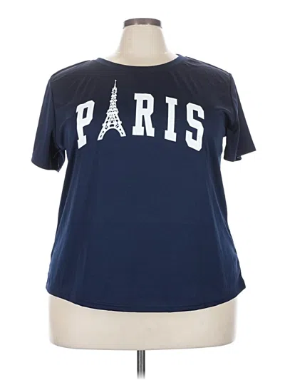 Pre-owned Shein Curve Short Sleeve T-shirt In Blue
