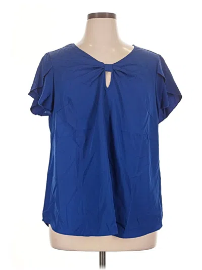 Pre-owned Shein Curve Short Sleeve T-shirt In Blue