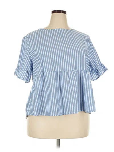 Pre-owned Shein Curve Short Sleeve T-shirt In Blue