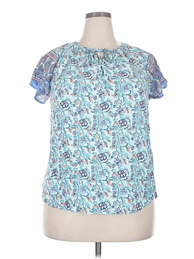 Pre-owned Shein Curve Short Sleeve T-shirt In Blue